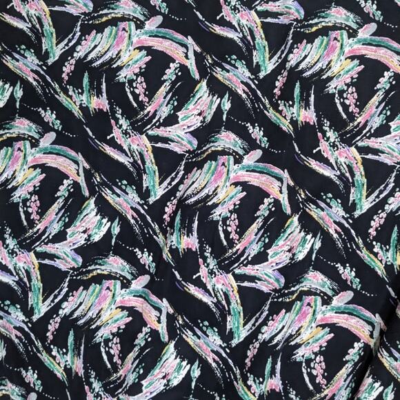 Black abstract 80s print midi skirt - Picture 2 of 3